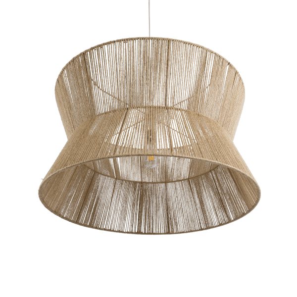 BISBEE 02205 Boho Κρεμαστό Φωτιστικό Πλέγμα Μονόφωτο 1 x E27 IP20 Μπεζ Σχοινί - Μ80 x Π80 x Υ48cm - Image 5