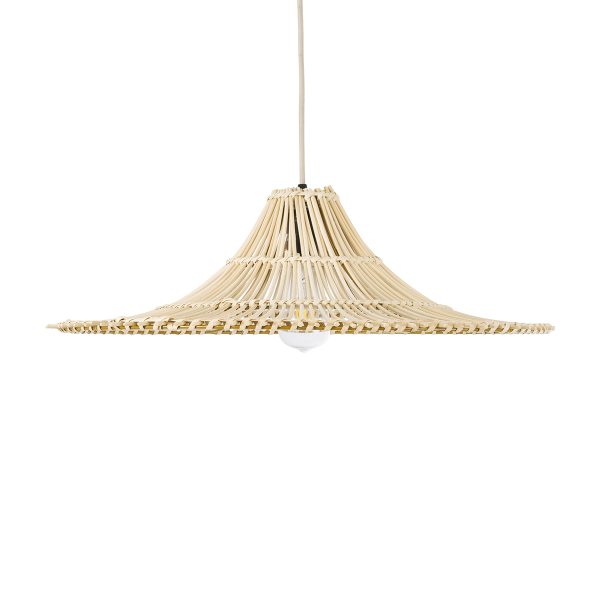PALERMO 02208 Boho Κρεμαστό Φωτιστικό Πλέγμα Μονόφωτο 1 x E27 IP20 Μπεζ Ξύλο - Μ60 x Π60 x Υ20cm - Image 4