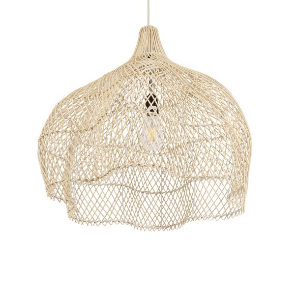 ADEJE 02210 Boho Κρεμαστό Φωτιστικό Πλέγμα Μονόφωτο 1 x E27 IP20 Μπεζ Ξύλο - Μ60 x Π60 x Υ60cm - Image 5