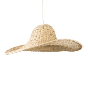 ESPARGOS 02214 Boho Κρεμαστό Φωτιστικό Πλέγμα Μονόφωτο 1 x E27 IP20 Μπεζ Ξύλο – Μ70 x Π70 x Υ35cm