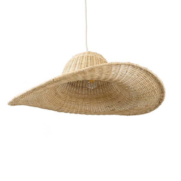 ESPARGOS 02214 Boho Κρεμαστό Φωτιστικό Πλέγμα Μονόφωτο 1 x E27 IP20 Μπεζ Ξύλο - Μ70 x Π70 x Υ35cm - Image 4