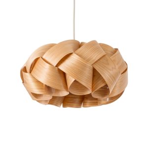 SARDIGNA 02217 Boho Κρεμαστό Φωτιστικό Πλέγμα Μονόφωτο 1 x E27 IP20 Καφέ Ξύλο – Μ40 x Π40 x Υ20cm