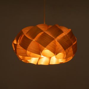 SARDIGNA 02217 Boho Κρεμαστό Φωτιστικό Πλέγμα Μονόφωτο 1 x E27 IP20 Καφέ Ξύλο – Μ40 x Π40 x Υ20cm