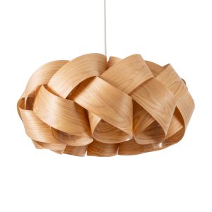SARDIGNA 02218 Boho Κρεμαστό Φωτιστικό Πλέγμα Μονόφωτο 1 x E27 IP20 Καφέ Ξύλο – Μ60 x Π60 x Υ30cm
