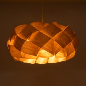 SARDIGNA 02218 Boho Κρεμαστό Φωτιστικό Πλέγμα Μονόφωτο 1 x E27 IP20 Καφέ Ξύλο – Μ60 x Π60 x Υ30cm