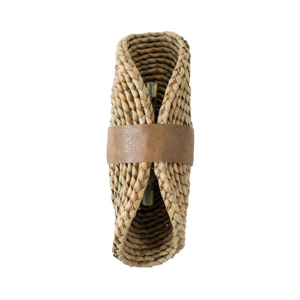 GUAVA 02222 Boho Επιτοίχιο Φωτιστικό Απλίκα Δίφωτο 2 x G9 IP20 Μπεζ Ξύλο με Καφέ Δέρμα - Μ11 x Π13 x Υ30cm - Image 3