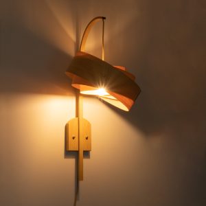 KALAMA 02223 Boho Επιτοίχιο Φωτιστικό Απλίκα Μονόφωτο 1 x E27 IP20 Μπεζ Ξύλο – Μ30 x Π40 x Υ70cm