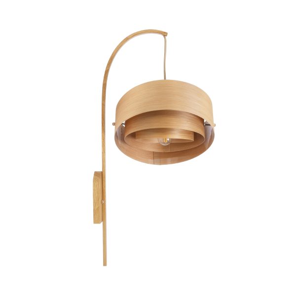 KALAMA 02223 Boho Επιτοίχιο Φωτιστικό Απλίκα Μονόφωτο 1 x E27 IP20 Μπεζ Ξύλο - Μ30 x Π40 x Υ70cm - Image 4