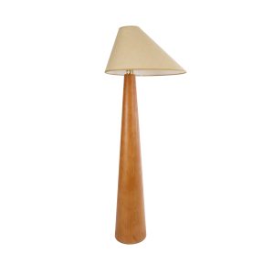 KAUAI 02230 Boho Επιδαπέδιο Φωτιστικό Μονόφωτο 1 x E27 IP20 Καφέ Ξύλο με Μπεζ Ύφασμα – Μ55 x Π42 x Υ145cm