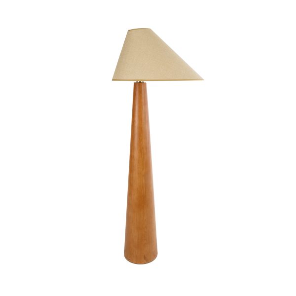 KAUAI 02230 Boho Επιδαπέδιο Φωτιστικό Μονόφωτο 1 x E27 IP20 Καφέ Ξύλο με Μπεζ Ύφασμα - Μ55 x Π42 x Υ145cm - Image 3