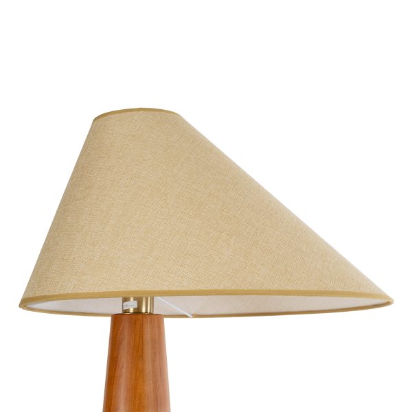 KAUAI 02230 Boho Επιδαπέδιο Φωτιστικό Μονόφωτο 1 x E27 IP20 Καφέ Ξύλο με Μπεζ Ύφασμα - Μ55 x Π42 x Υ145cm - Image 5