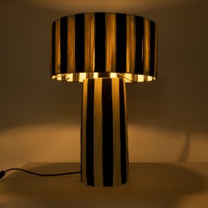 NASSAU 02234 Boho Επιτραπέζιο Φωτιστικό Πορτατίφ Μονόφωτο 1 x E27 IP20 Μπεζ & Μαύρη Raffia – Μ37 x Π37 x Υ55cm