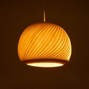 KAILANI 02242 Boho Κρεμαστό Φωτιστικό Καμπάνα Μονόφωτο 1 x E27 IP20 Μπεζ Ξύλο – Μ40 x Π40 x Υ30cm