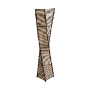 PALMA 02273 Boho Επιδαπέδιο Φωτιστικό Δίφωτο 2 x E27 IP20 Καφέ Ξύλο με Μπεζ Ύφασμα – Μ34 x Π34 x Υ130cm