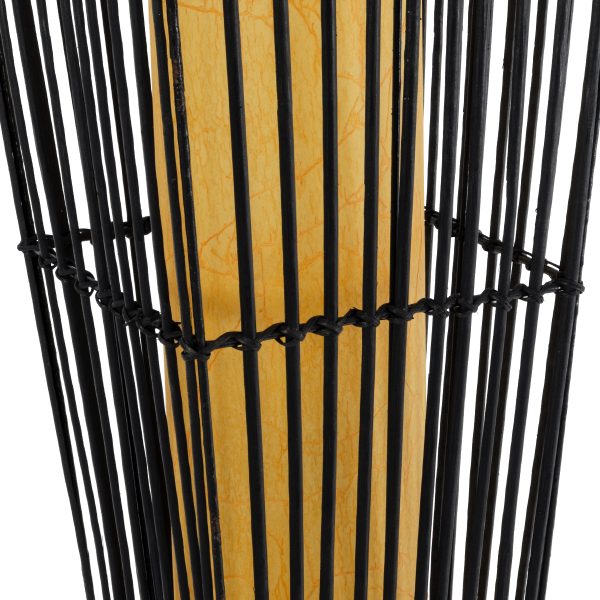 PALMA 02274 Boho Επιδαπέδιο Φωτιστικό Δίφωτο 2 x E27 IP20 Μαύρο Ξύλο με Μπεζ Ύφασμα - Μ25 x Π25 x Υ140cm - Image 5