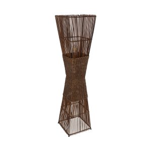 PALMA 02275 Boho Επιδαπέδιο Φωτιστικό Δίφωτο 2 x E27 IP20 Καφέ Ξύλο – Μ30 x Π30 x Υ130cm