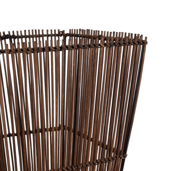 PALMA 02275 Boho Επιδαπέδιο Φωτιστικό Δίφωτο 2 x E27 IP20 Καφέ Ξύλο - Μ30 x Π30 x Υ130cm - Image 4