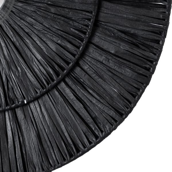 COLOMBO 02280 Boho Επιτοίχιο Φωτιστικό Απλίκα Μονόφωτο 1 x E27 IP20 Μαύρη Raffia - Μ40 x Π40 x Υ9cm - Image 5