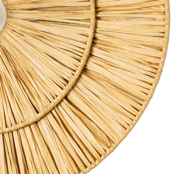 COLOMBO 02284 Boho Επιτοίχιο Φωτιστικό Απλίκα Μονόφωτο 1 x E27 IP20 Μπεζ Raffia - Μ40 x Π40 x Υ9cm - Image 5