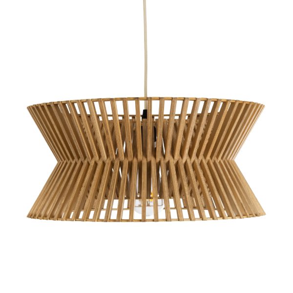 BIMINI 02287 Boho Κρεμαστό Φωτιστικό Πλέγμα Μονόφωτο 1 x E27 IP20 Καφέ Ξύλο - Μ45 x Π45 x Υ20cm - Image 4