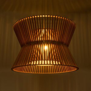 BIMINI 02288 Boho Κρεμαστό Φωτιστικό Πλέγμα Μονόφωτο 1 x E27 IP20 Καφέ Ξύλο – Μ60 x Π60 x Υ40cm