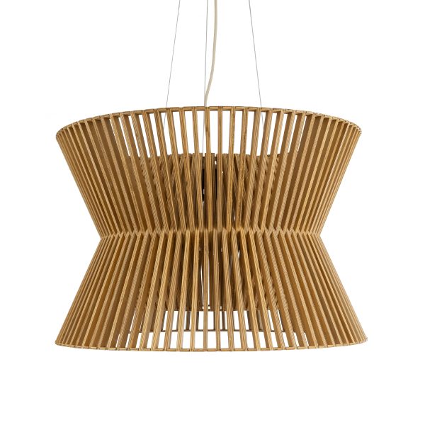 BIMINI 02288 Boho Κρεμαστό Φωτιστικό Πλέγμα Μονόφωτο 1 x E27 IP20 Καφέ Ξύλο - Μ60 x Π60 x Υ40cm - Image 4