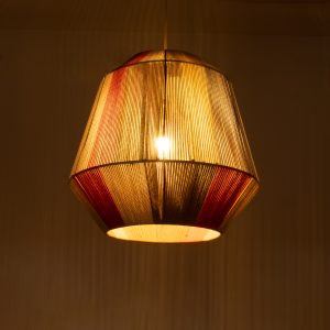 SALERNO 02289 Boho Κρεμαστό Φωτιστικό Πλέγμα Μονόφωτο 1 x E27 IP20 Πολύχρωμο Σχοινί – Μ50 x Π50 x Υ50cm