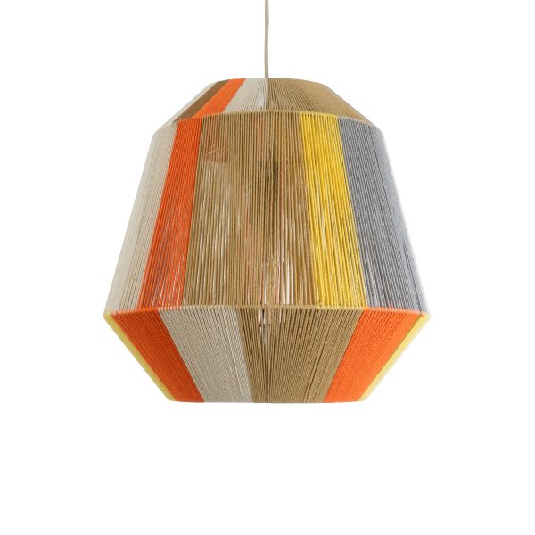 SALERNO 02289 Boho Κρεμαστό Φωτιστικό Πλέγμα Μονόφωτο 1 x E27 IP20 Πολύχρωμο Σχοινί - Μ50 x Π50 x Υ50cm - Image 4