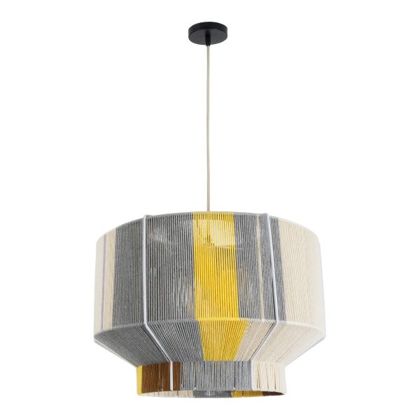 SALERNO 02290 Boho Κρεμαστό Φωτιστικό Πλέγμα Μονόφωτο 1 x E27 IP20 Πολύχρωμο Σχοινί - Μ50 x Π50 x Υ35cm - Image 3