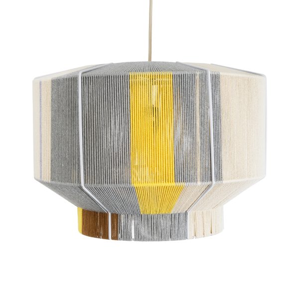SALERNO 02290 Boho Κρεμαστό Φωτιστικό Πλέγμα Μονόφωτο 1 x E27 IP20 Πολύχρωμο Σχοινί - Μ50 x Π50 x Υ35cm - Image 4