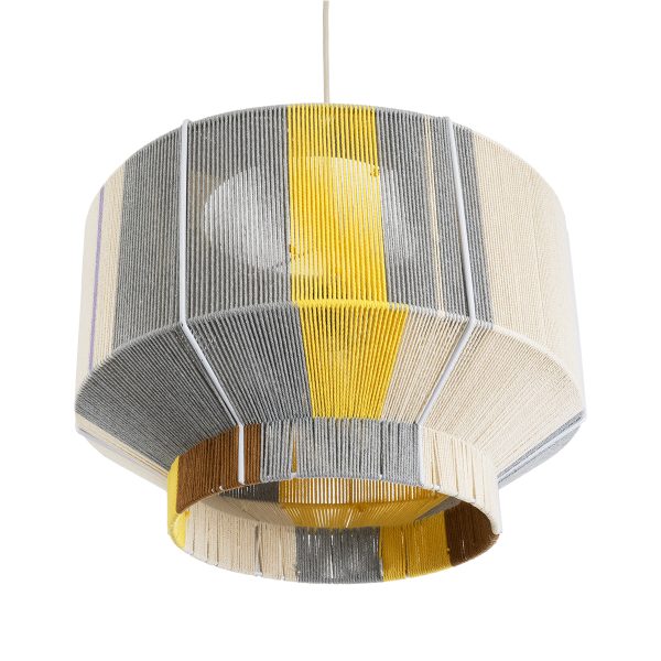 SALERNO 02290 Boho Κρεμαστό Φωτιστικό Πλέγμα Μονόφωτο 1 x E27 IP20 Πολύχρωμο Σχοινί - Μ50 x Π50 x Υ35cm - Image 5