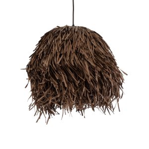 GUADELOUPE 02293 Boho Κρεμαστό Φωτιστικό Πλέγμα Μονόφωτο 1 x E27 IP20 Καφέ Ράφια – Μ50 x Π50 x Υ40cm