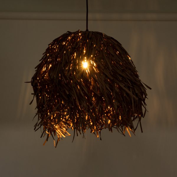 GUADELOUPE 02293 Boho Κρεμαστό Φωτιστικό Πλέγμα Μονόφωτο 1 x E27 IP20 Καφέ Ράφια - Μ50 x Π50 x Υ40cm - Image 2