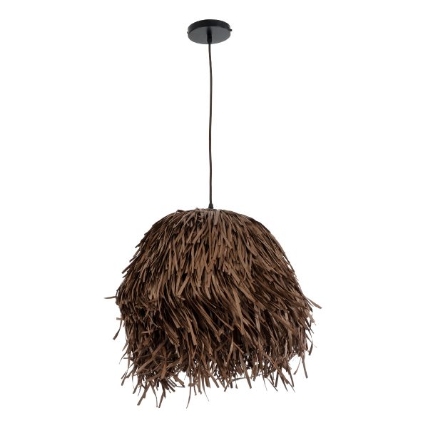 GUADELOUPE 02293 Boho Κρεμαστό Φωτιστικό Πλέγμα Μονόφωτο 1 x E27 IP20 Καφέ Ράφια - Μ50 x Π50 x Υ40cm - Image 3