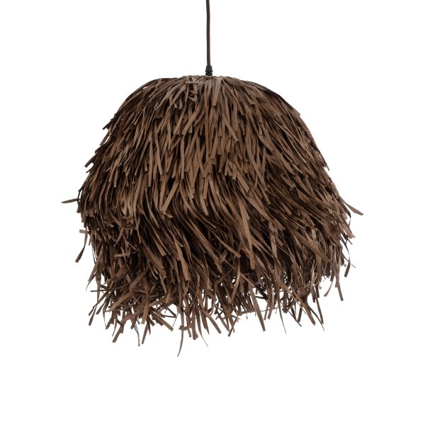 GUADELOUPE 02293 Boho Κρεμαστό Φωτιστικό Πλέγμα Μονόφωτο 1 x E27 IP20 Καφέ Ράφια - Μ50 x Π50 x Υ40cm - Image 4