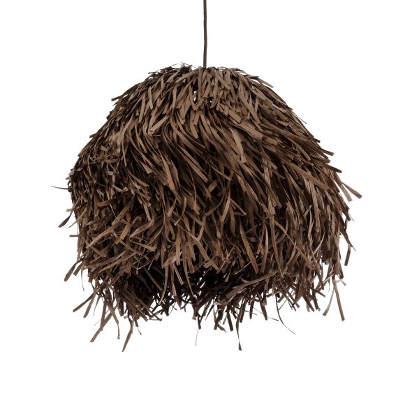 GUADELOUPE 02293 Boho Κρεμαστό Φωτιστικό Πλέγμα Μονόφωτο 1 x E27 IP20 Καφέ Ράφια - Μ50 x Π50 x Υ40cm - Image 5