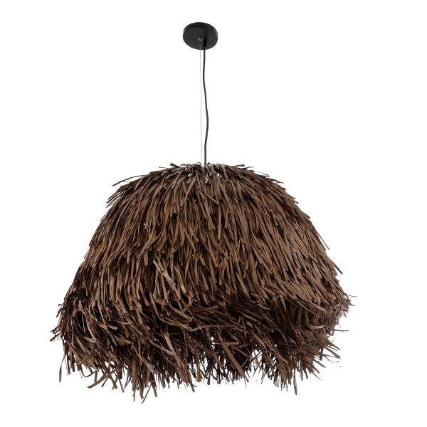 GUADELOUPE 02294 Boho Κρεμαστό Φωτιστικό Πλέγμα Μονόφωτο 1 x E27 IP20 Καφέ Ράφια - Μ80 x Π80 x Υ60cm - Image 3