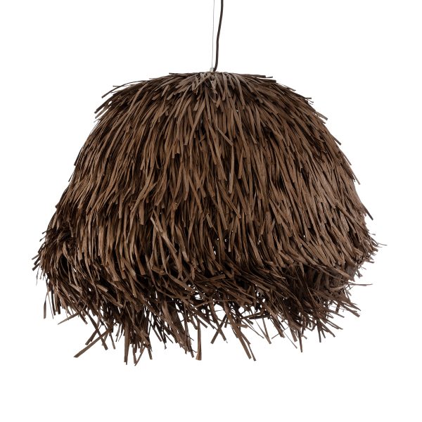 GUADELOUPE 02294 Boho Κρεμαστό Φωτιστικό Πλέγμα Μονόφωτο 1 x E27 IP20 Καφέ Ράφια - Μ80 x Π80 x Υ60cm - Image 4