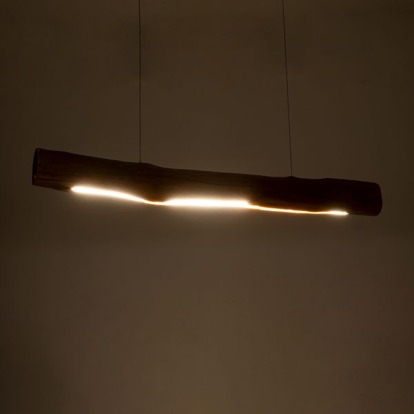 KATRINA 02320 Μοντέρνο Κρεμαστό Φωτιστικό Ανάρτηση LED 24W 1920lm 120° AC 220-240V IP20 Φυσικό Λευκό 4500K Καφέ Ξύλο - Μ10 x Π10 x Υ100cm - 2 Xρόνια Εγγύηση - Image 2