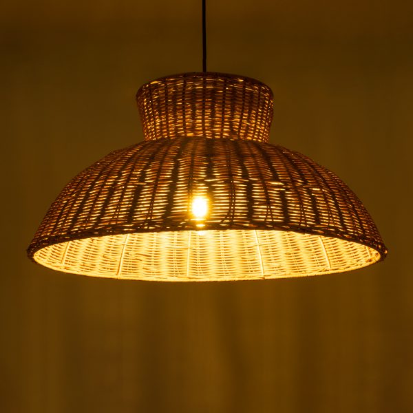 MALABO 02328 Boho Κρεμαστό Φωτιστικό Πλέγμα Μονόφωτο 1 x E27 IP20 Καφέ Ξύλο - Μ60 x Π60 x Υ31cm - Image 2