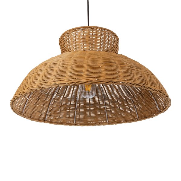 MALABO 02328 Boho Κρεμαστό Φωτιστικό Πλέγμα Μονόφωτο 1 x E27 IP20 Καφέ Ξύλο - Μ60 x Π60 x Υ31cm - Image 5