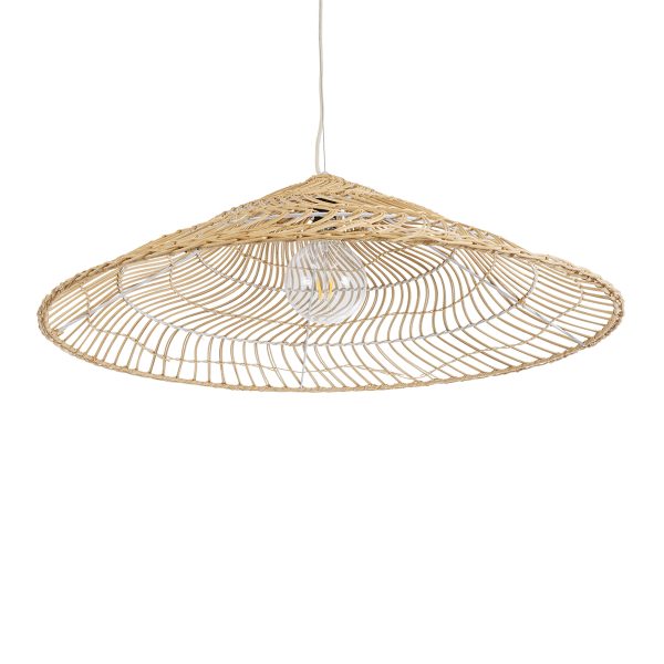 KAIA 02347 Boho Κρεμαστό Φωτιστικό Καμπάνα Μονόφωτο 1 x E27 IP20 Μπεζ Ξύλο - Μ80 x Π80 x Υ26cm - Image 5