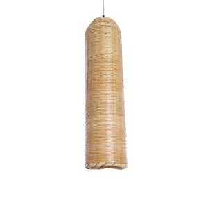 WAIKIKI 02349 Boho Κρεμαστό Φωτιστικό Πλέγμα Μονόφωτο 1 x E27 IP20 Μπεζ Ξύλο – Μ20 x Π20 x Υ80cm