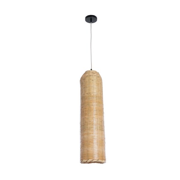 WAIKIKI 02349 Boho Κρεμαστό Φωτιστικό Πλέγμα Μονόφωτο 1 x E27 IP20 Μπεζ Ξύλο - Μ20 x Π20 x Υ80cm - Image 3