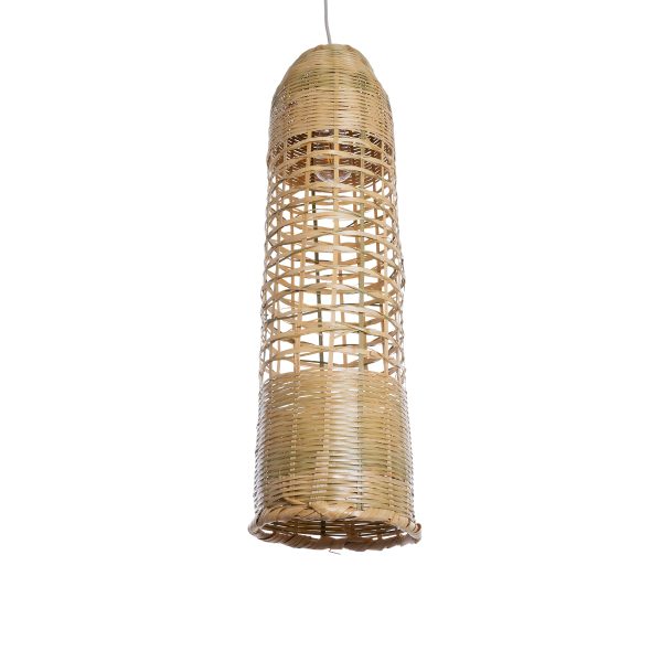 WAIKIKI 02350 Boho Κρεμαστό Φωτιστικό Πλέγμα Μονόφωτο 1 x E27 IP20 Μπεζ Ξύλο - Μ20 x Π20 x Υ80cm - Image 5