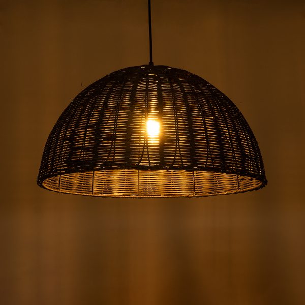 MONTANA 02383 Boho Κρεμαστό Φωτιστικό Καμπάνα Μονόφωτο 1 x E27 IP20 Μαύρο Ξύλο - Μ50 x Π50 x Υ25cm - Image 2