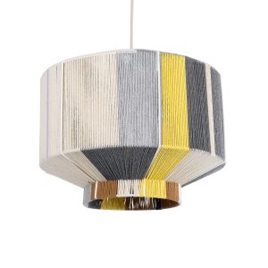 SALERNO 02388 Boho Κρεμαστό Φωτιστικό Καπέλο Μονόφωτο 1 x E27 IP20 Πολύχρωμο Σχοινί – Μ40 x Π40 x Υ35cm