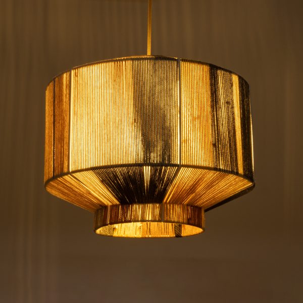 SALERNO 02388 Boho Κρεμαστό Φωτιστικό Καπέλο Μονόφωτο 1 x E27 IP20 Πολύχρωμο Σχοινί - Μ40 x Π40 x Υ35cm - Image 2