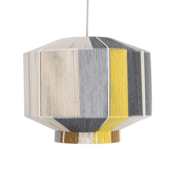 SALERNO 02388 Boho Κρεμαστό Φωτιστικό Καπέλο Μονόφωτο 1 x E27 IP20 Πολύχρωμο Σχοινί - Μ40 x Π40 x Υ35cm - Image 4