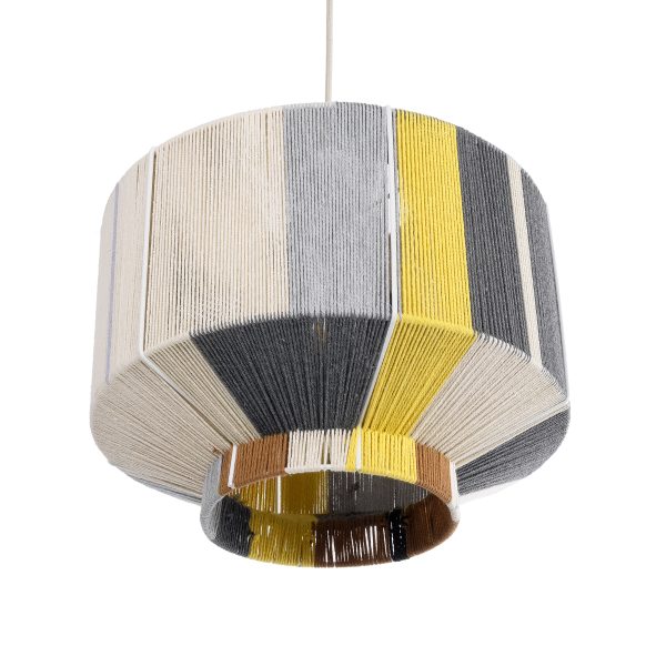 SALERNO 02388 Boho Κρεμαστό Φωτιστικό Καπέλο Μονόφωτο 1 x E27 IP20 Πολύχρωμο Σχοινί - Μ40 x Π40 x Υ35cm - Image 5
